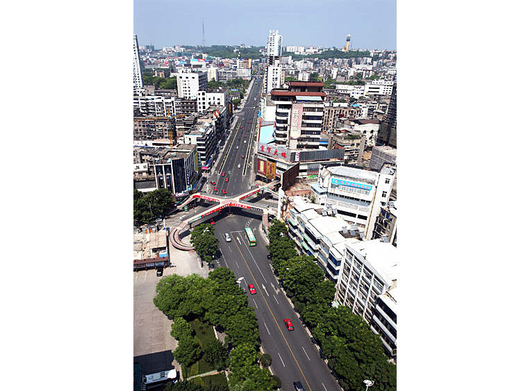 云集路、解放路天橋俯瞰